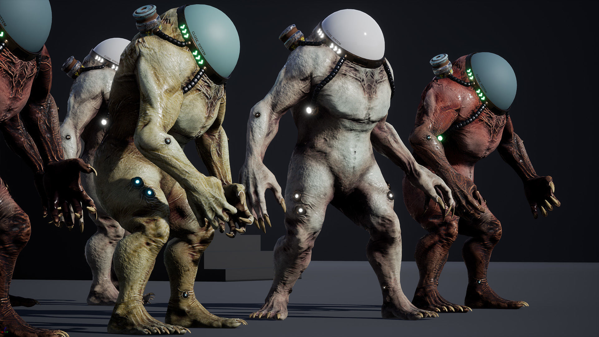 Cyborg Low-Poly game-ready animated 3D model Low-poly 3D model_45