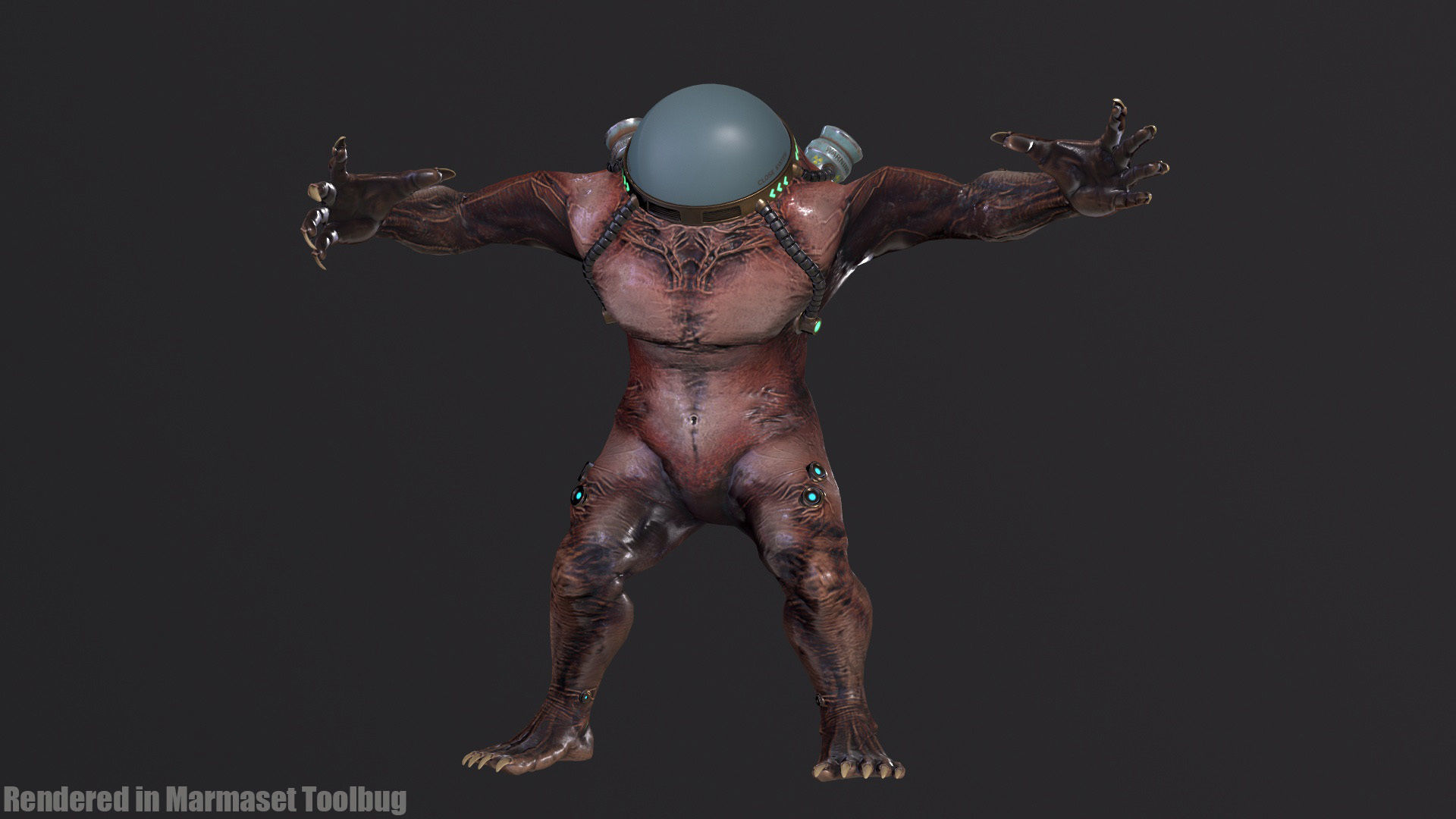 Cyborg Low-Poly game-ready animated 3D model Low-poly 3D model_28