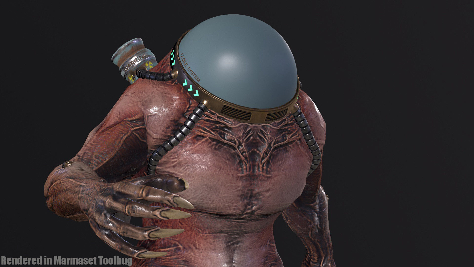 Cyborg Low-Poly game-ready animated 3D model Low-poly 3D model_11