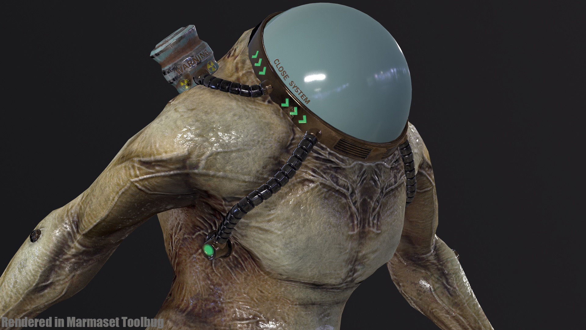 Cyborg Low-Poly game-ready animated 3D model Low-poly 3D model_7