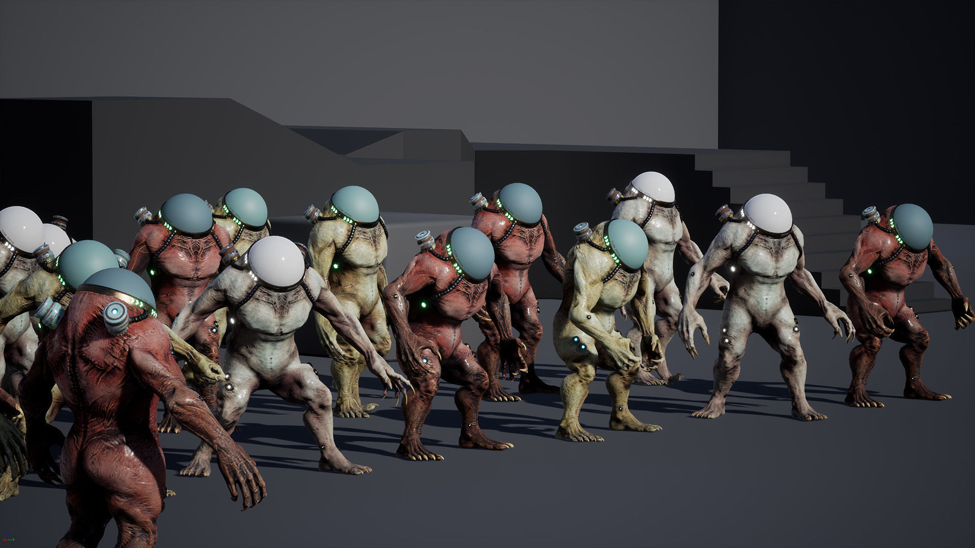 Cyborg Low-Poly game-ready animated 3D model Low-poly 3D model_36