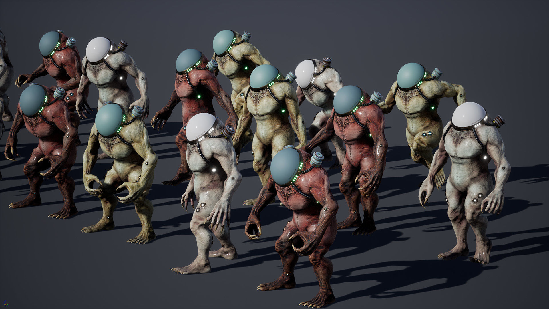 Cyborg Low-Poly game-ready animated 3D model Low-poly 3D model_39