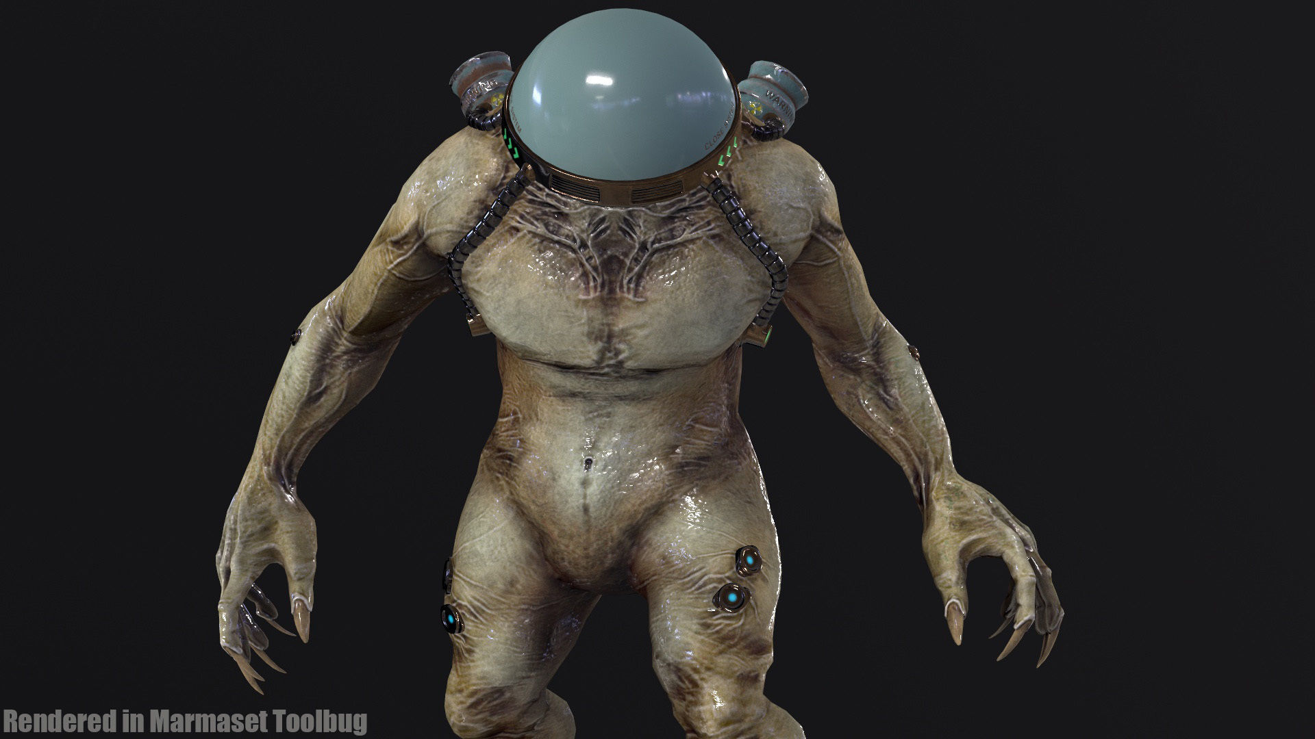 Cyborg Low-Poly game-ready animated 3D model Low-poly 3D model_25