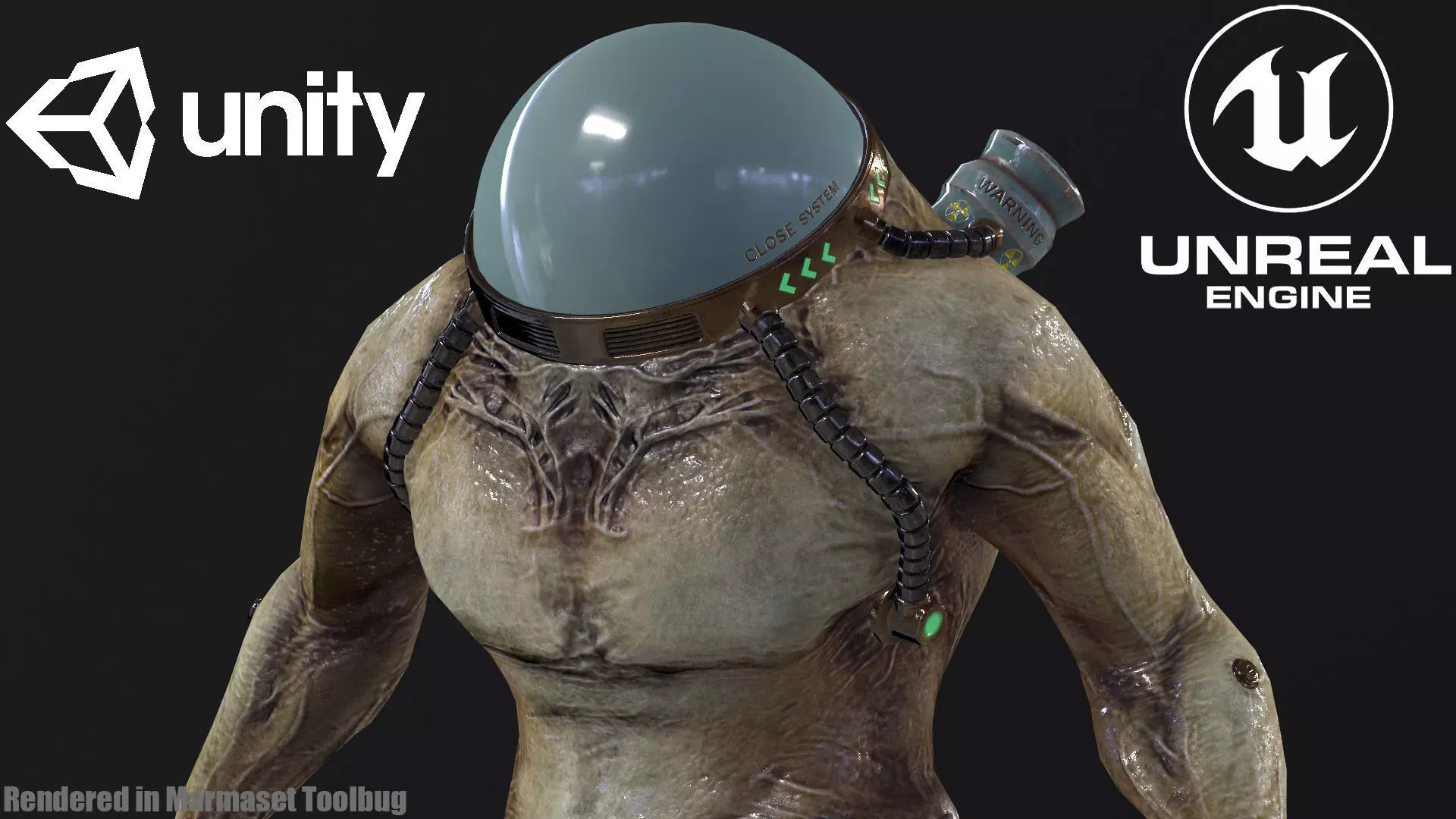 Cyborg Low-Poly game-ready animated 3D model Low-poly 3D model_0