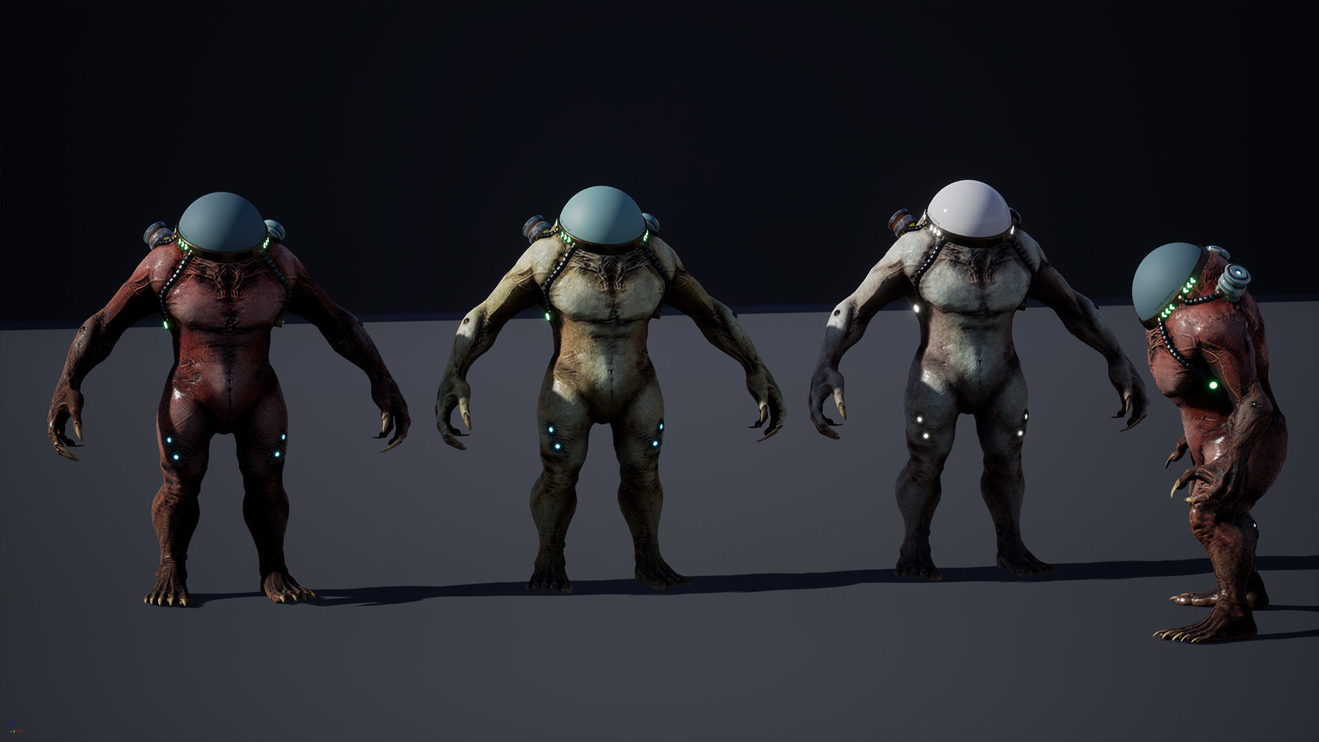 Cyborg Low-Poly game-ready animated 3D model Low-poly 3D model_44