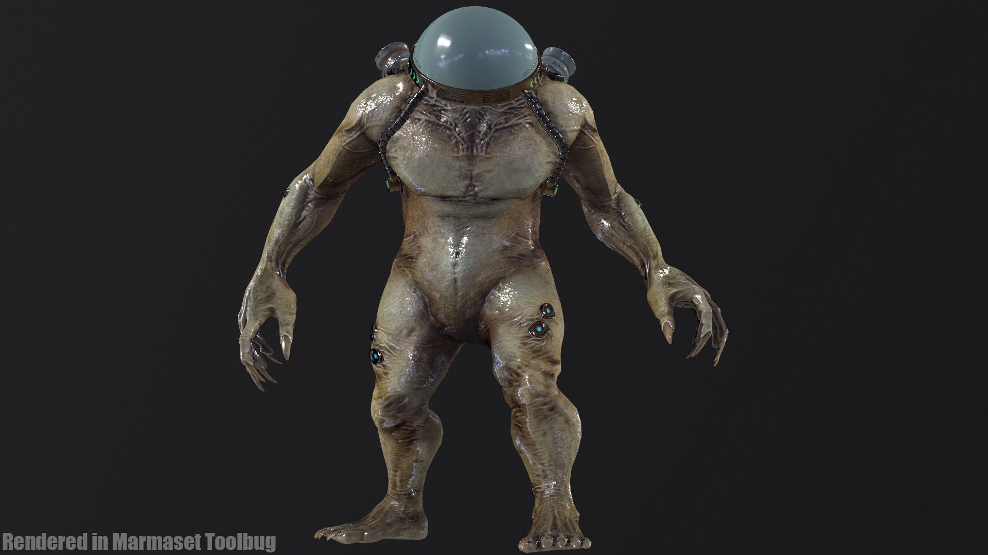 Cyborg Low-Poly game-ready animated 3D model Low-poly 3D model_16