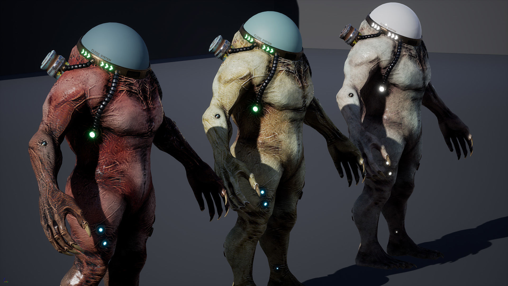 Cyborg Low-Poly game-ready animated 3D model Low-poly 3D model_43