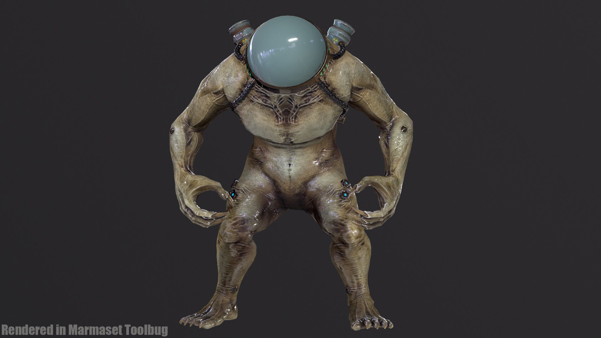 Cyborg Low-Poly game-ready animated 3D model Low-poly 3D model_29