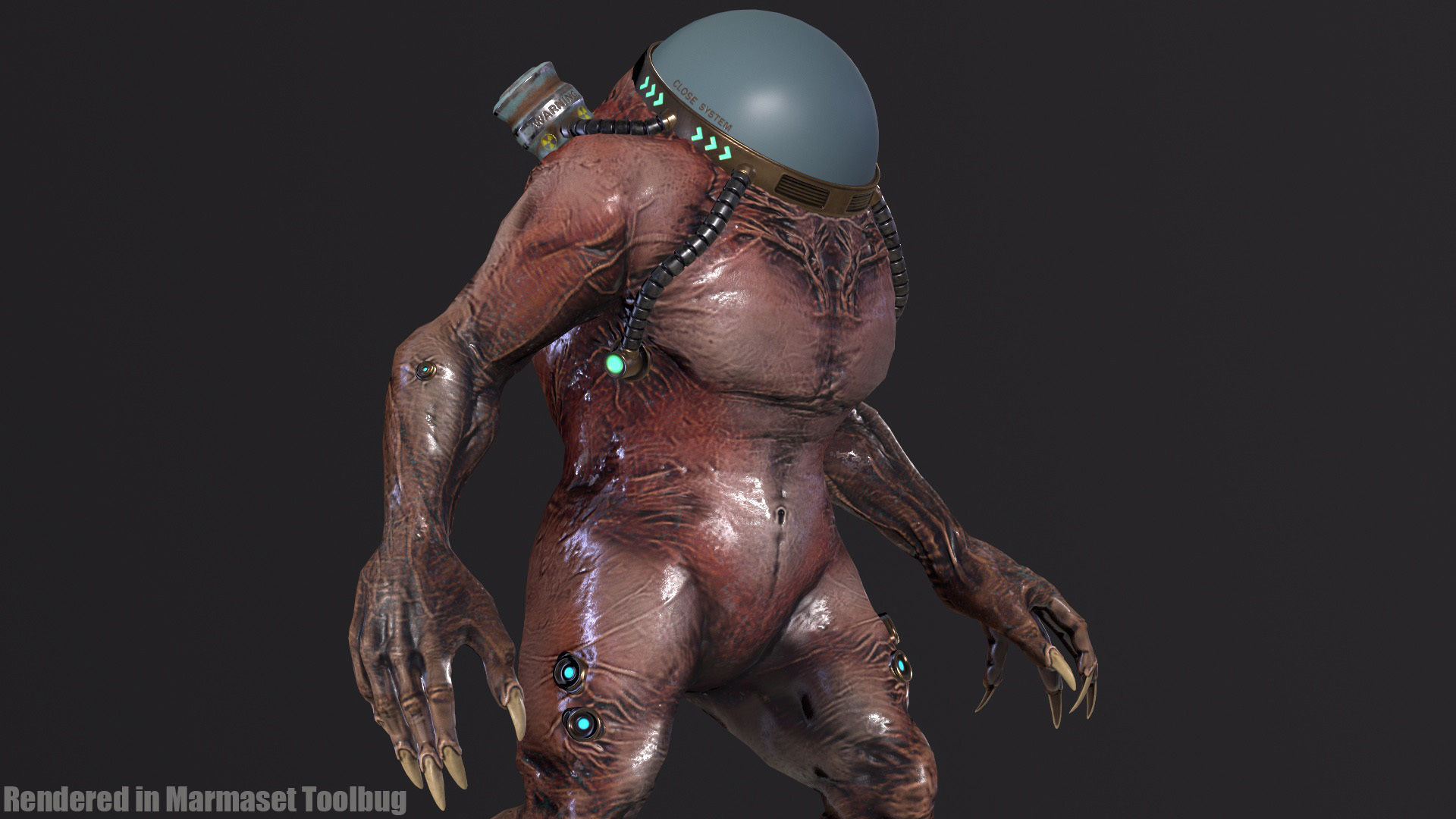 Cyborg Low-Poly game-ready animated 3D model Low-poly 3D model_18