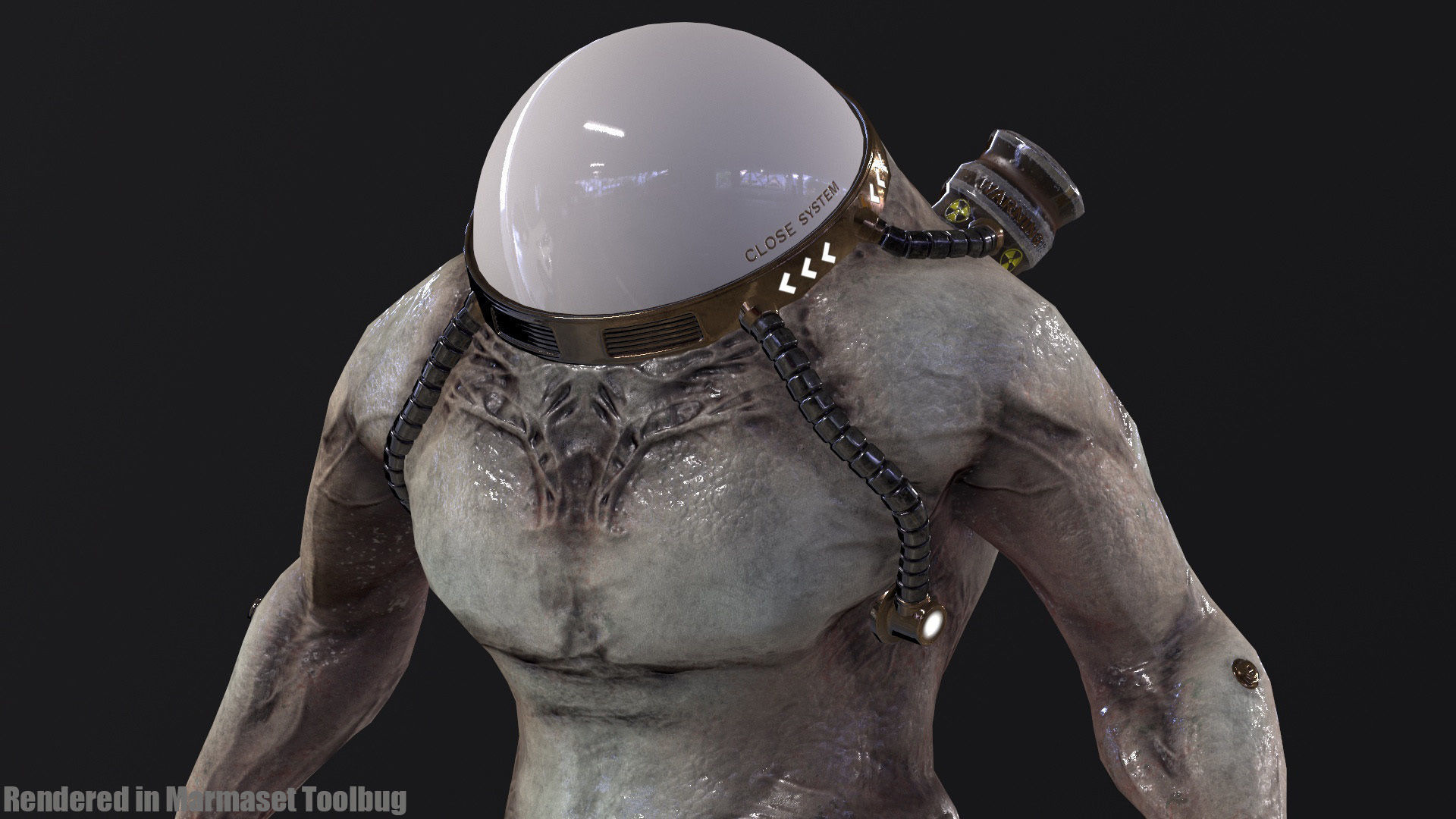 Cyborg Low-Poly game-ready animated 3D model Low-poly 3D model_4