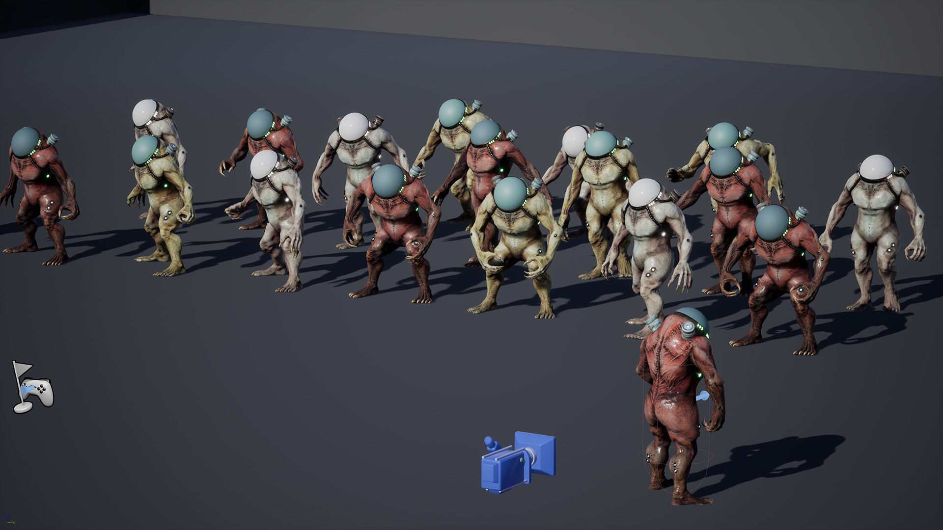 Cyborg Low-Poly game-ready animated 3D model Low-poly 3D model_40