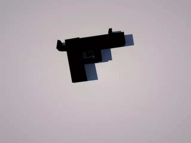 low poly m1911 A1 pistol Low-poly 3D model_0