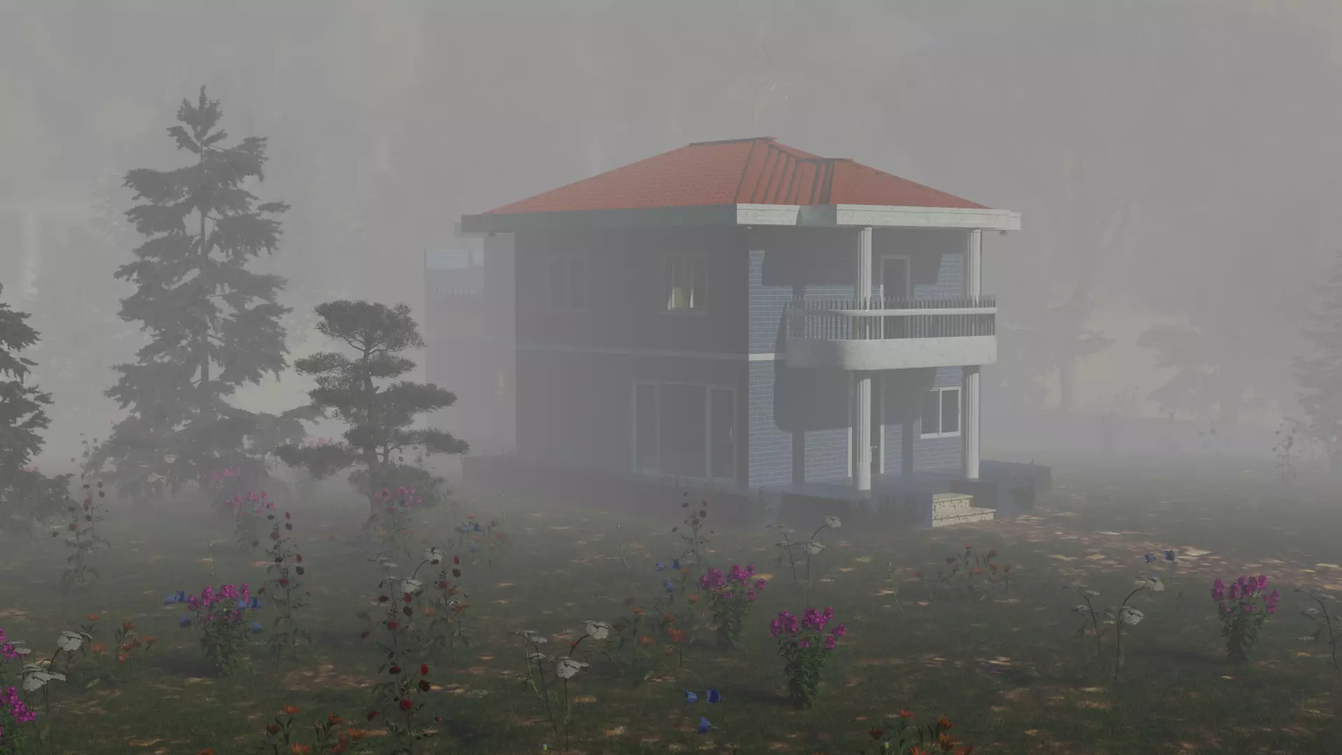 Natural house exterior Free 3D model