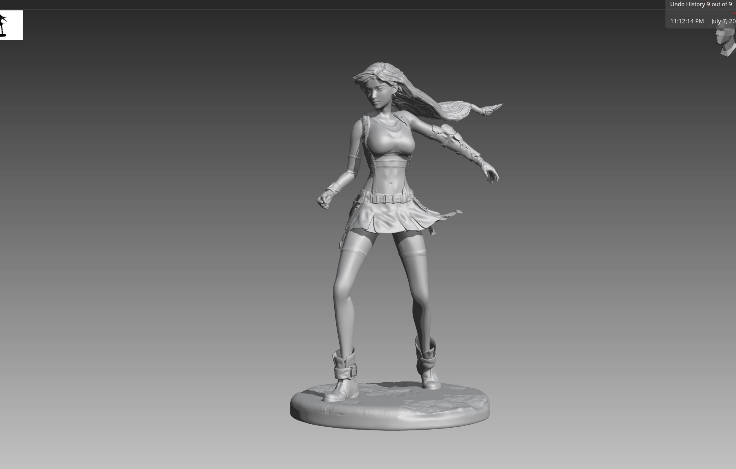 Final Fantasy 7 Tifa Lockhart OBJ and STL 3D print model_11