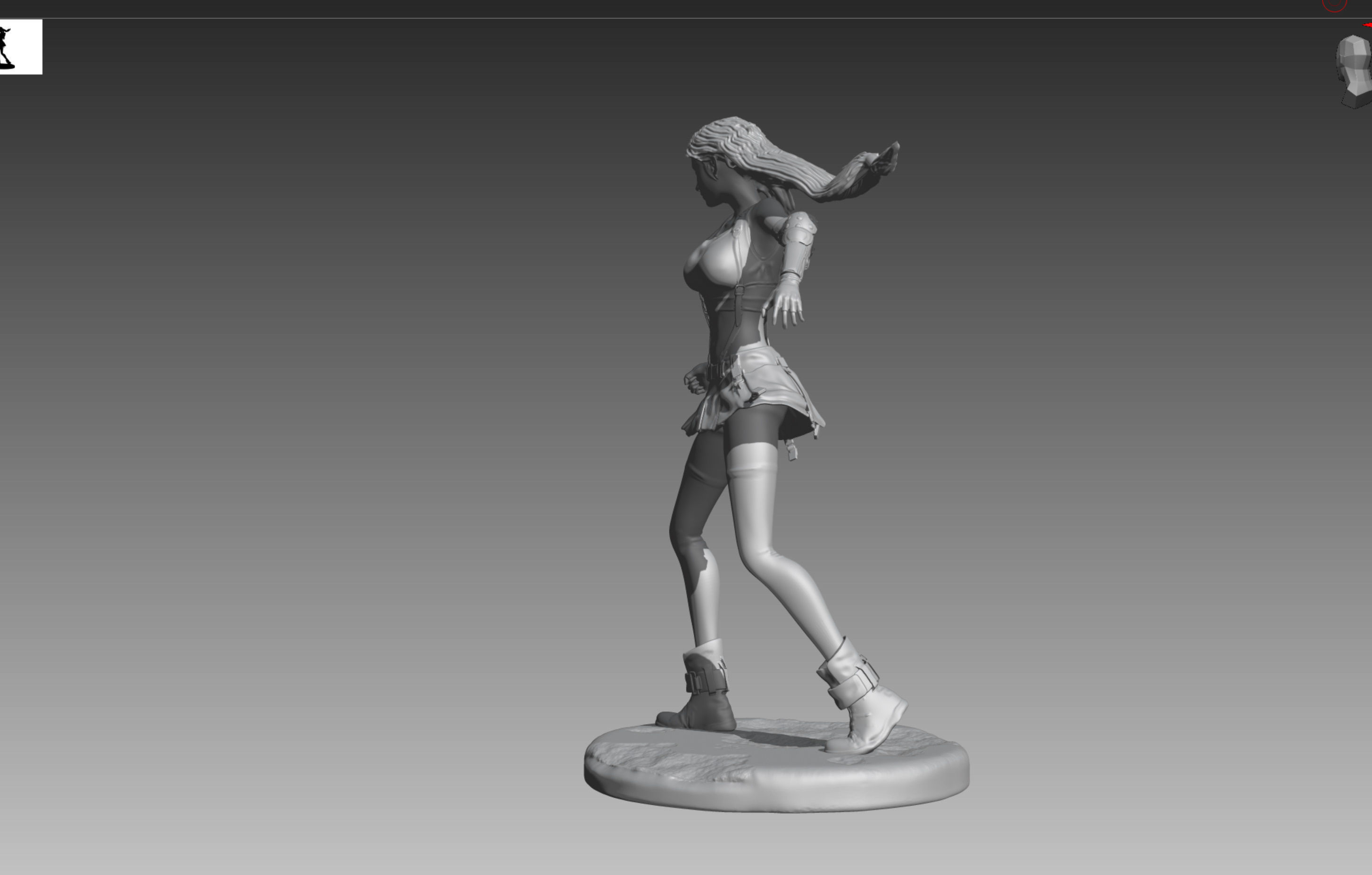 Final Fantasy 7 Tifa Lockhart OBJ and STL 3D print model_13