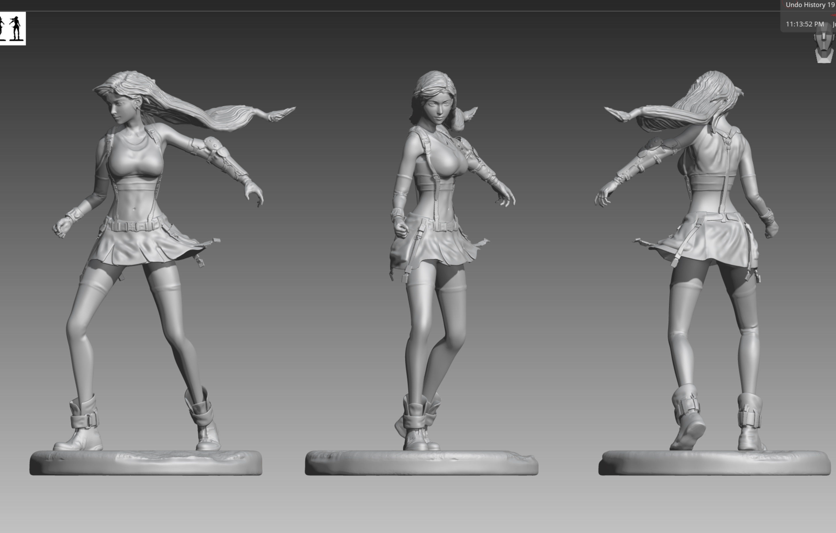 Final Fantasy 7 Tifa Lockhart OBJ and STL 3D print model_1