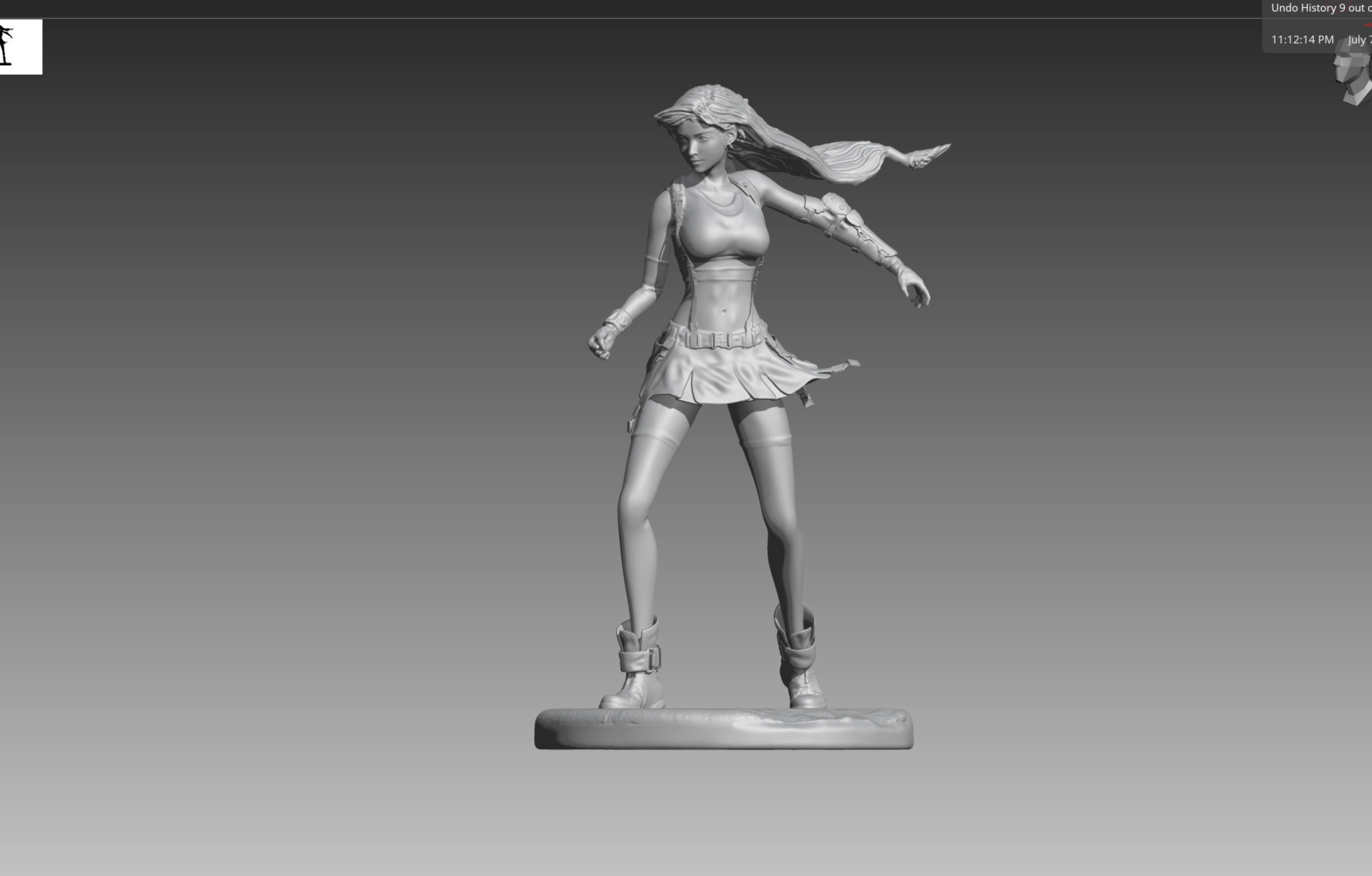 Final Fantasy 7 Tifa Lockhart OBJ and STL 3D print model_3