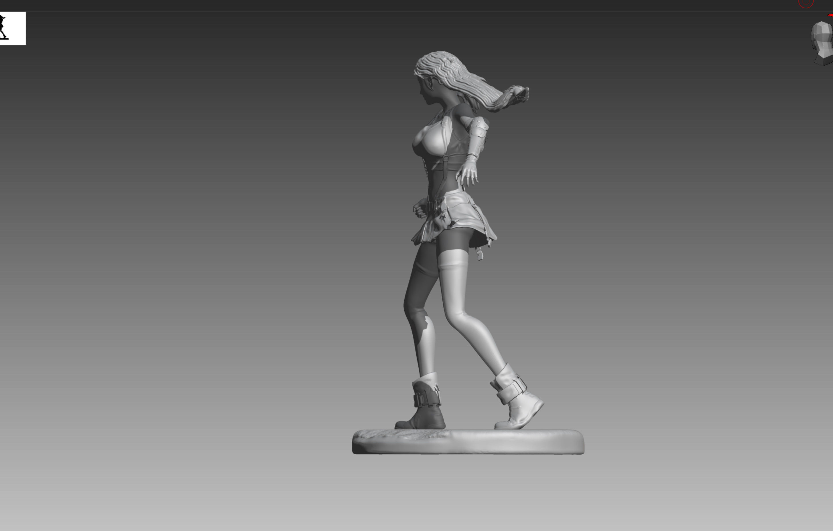 Final Fantasy 7 Tifa Lockhart OBJ and STL 3D print model_5