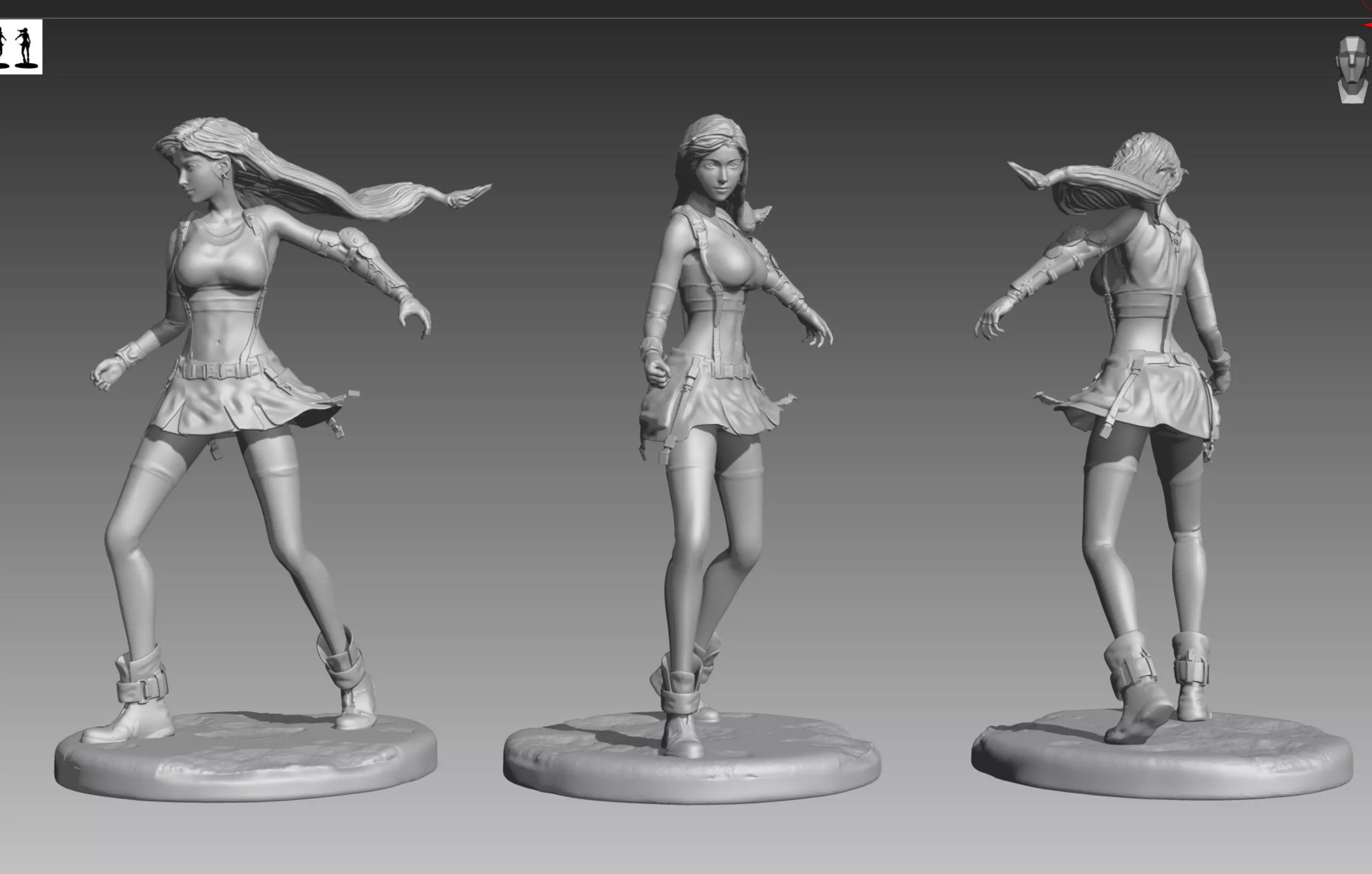 Final Fantasy 7 Tifa Lockhart OBJ and STL 3D print model_0