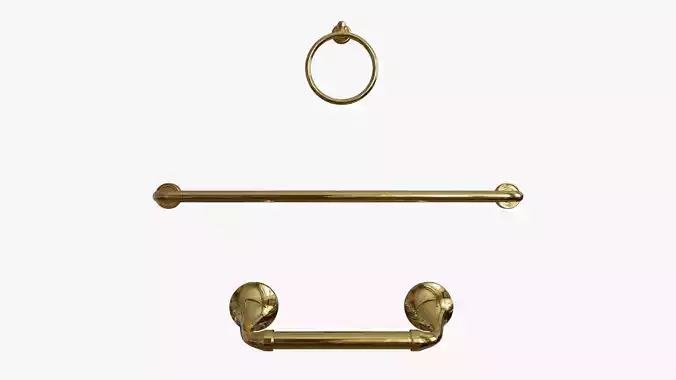 Golden Bathroom Towel and Toilet Paper Racks Holders