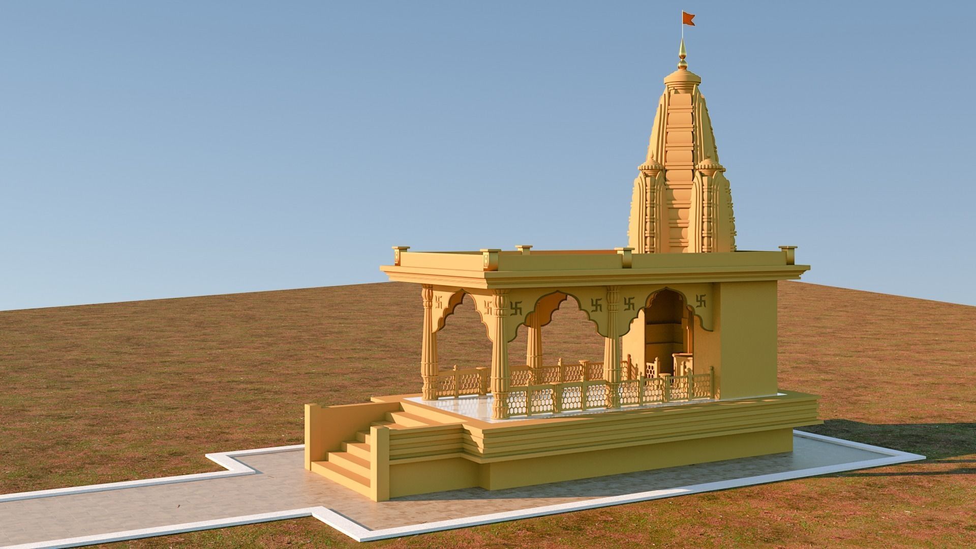 Temple for Real Estate 3D model_5