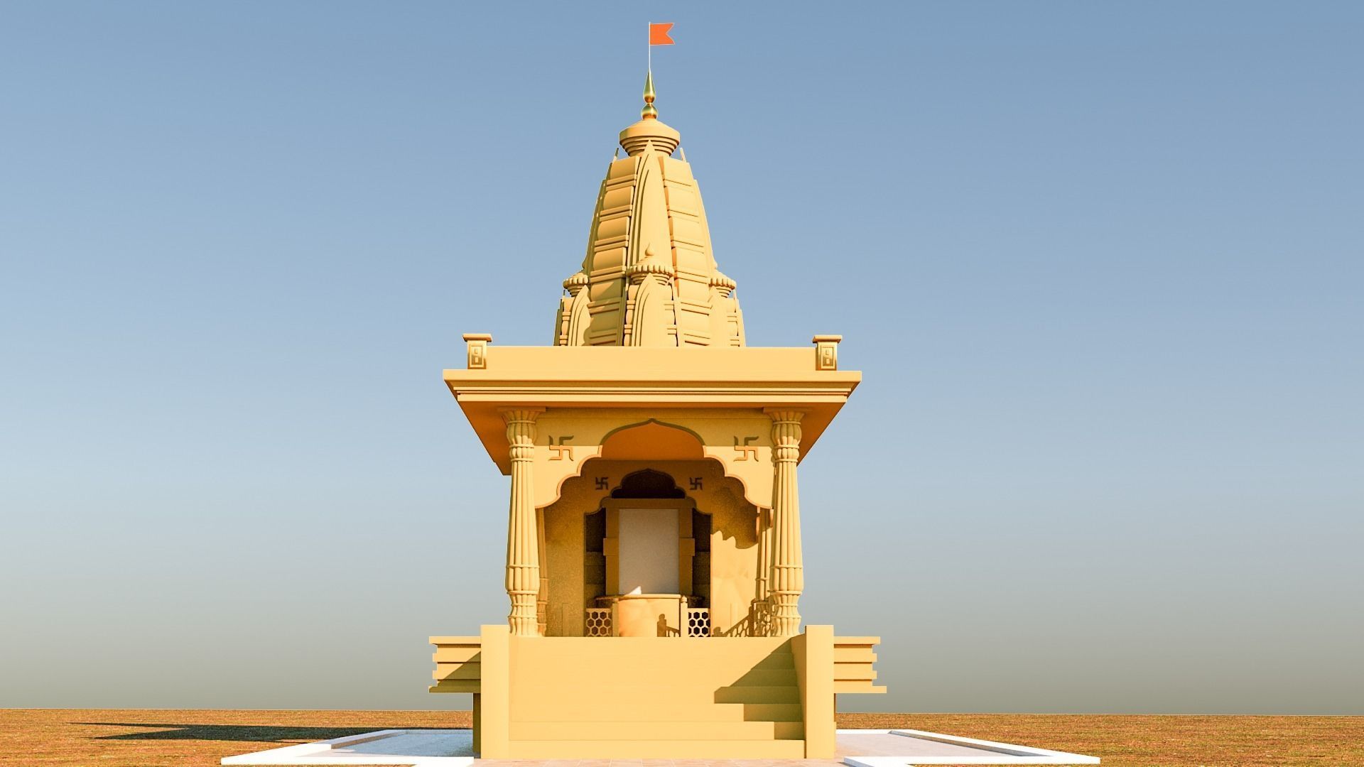 Temple for Real Estate 3D model_3