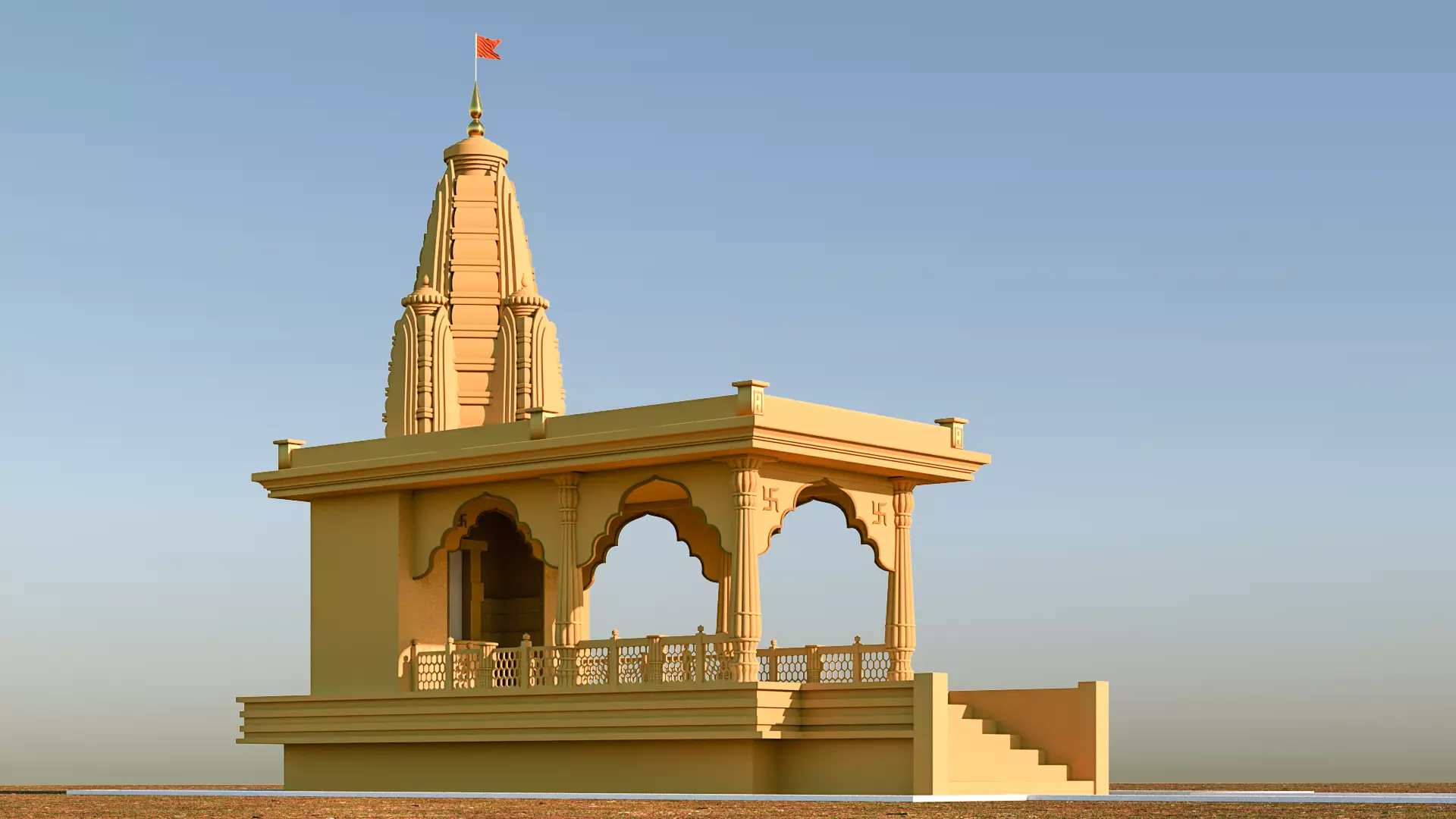 Temple for Real Estate 3D model_0