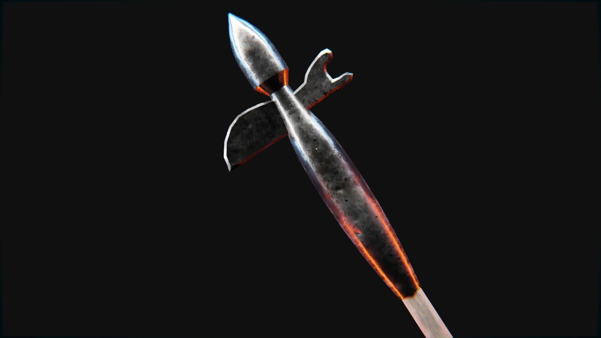 Medieval Polearms metal wood Low-poly 3D model_4