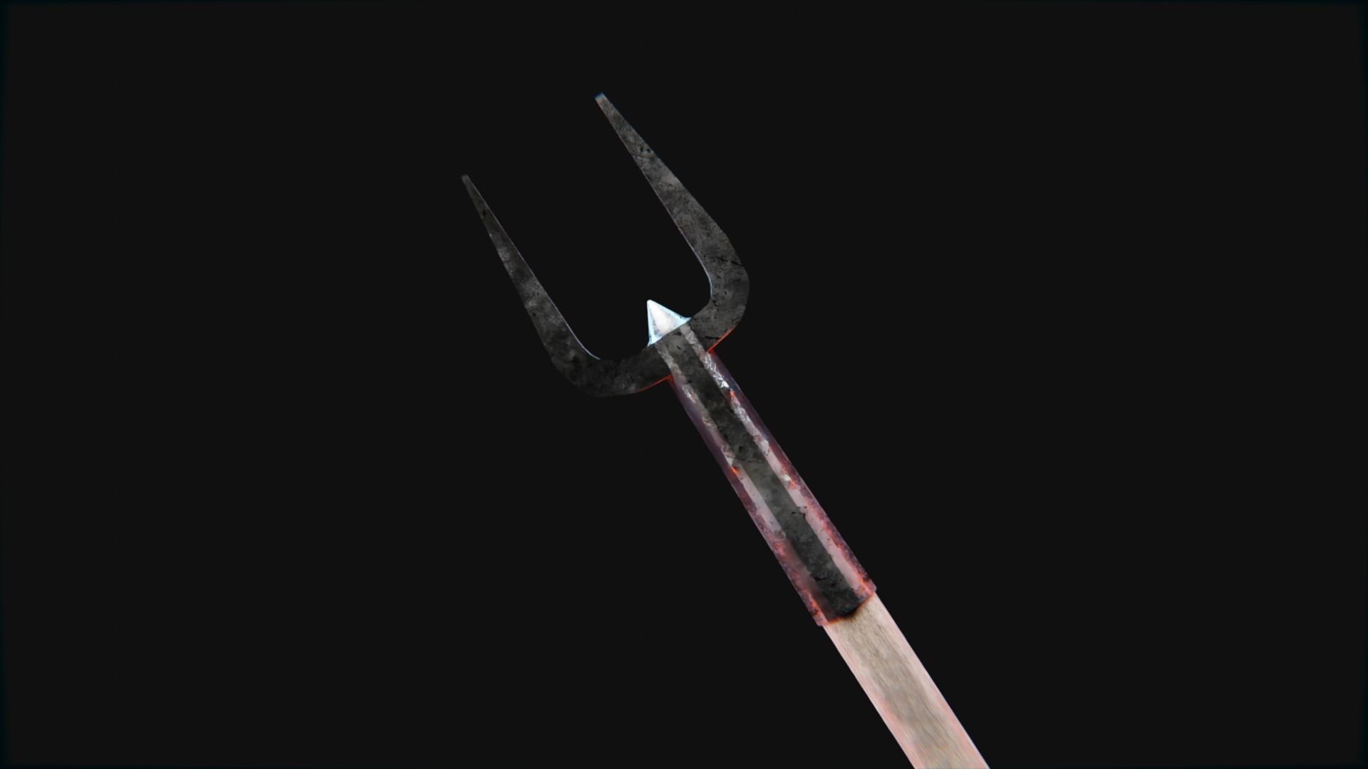 Medieval Polearms metal wood Low-poly 3D model_2