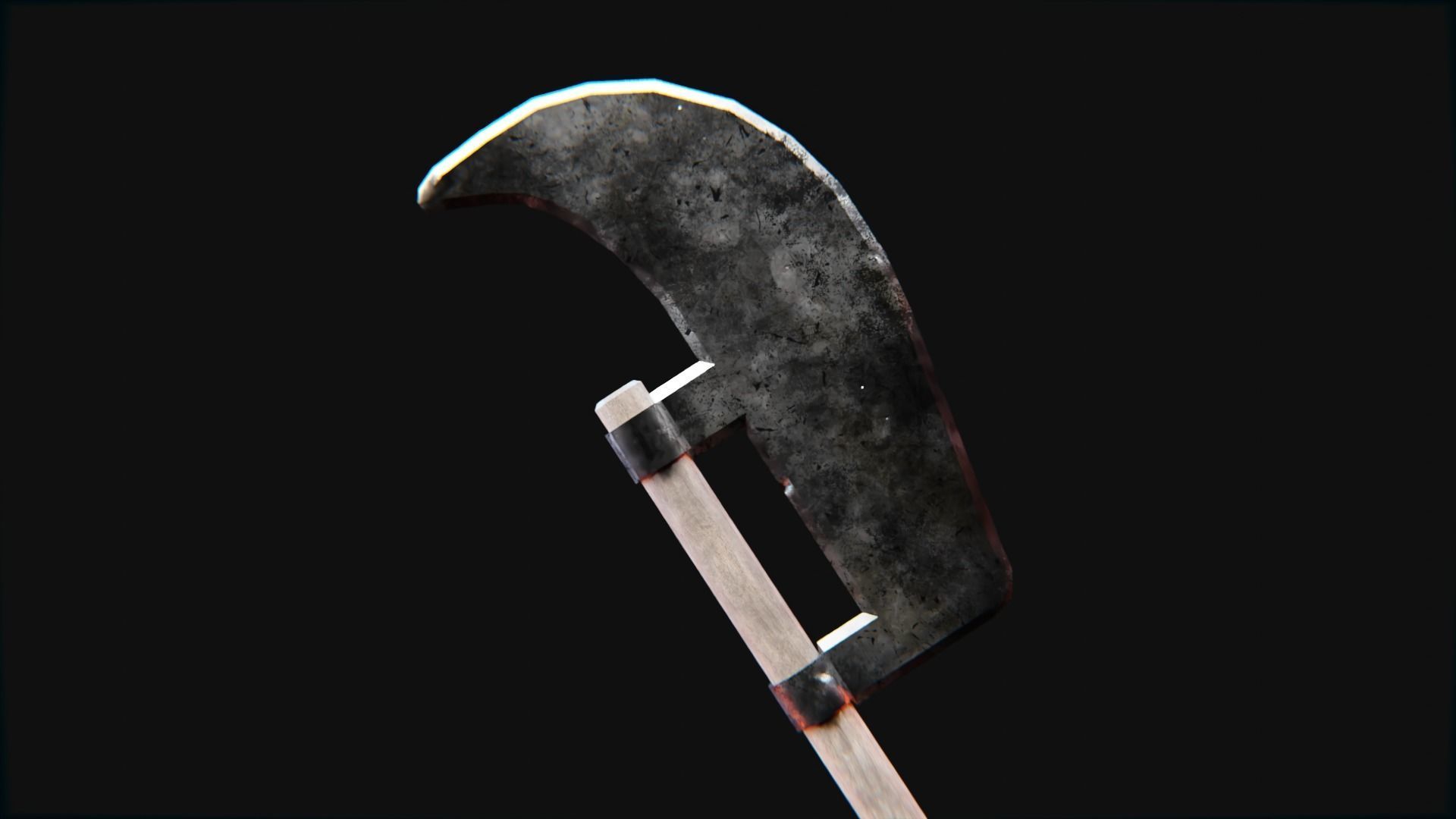 Medieval Polearms metal wood Low-poly 3D model_3