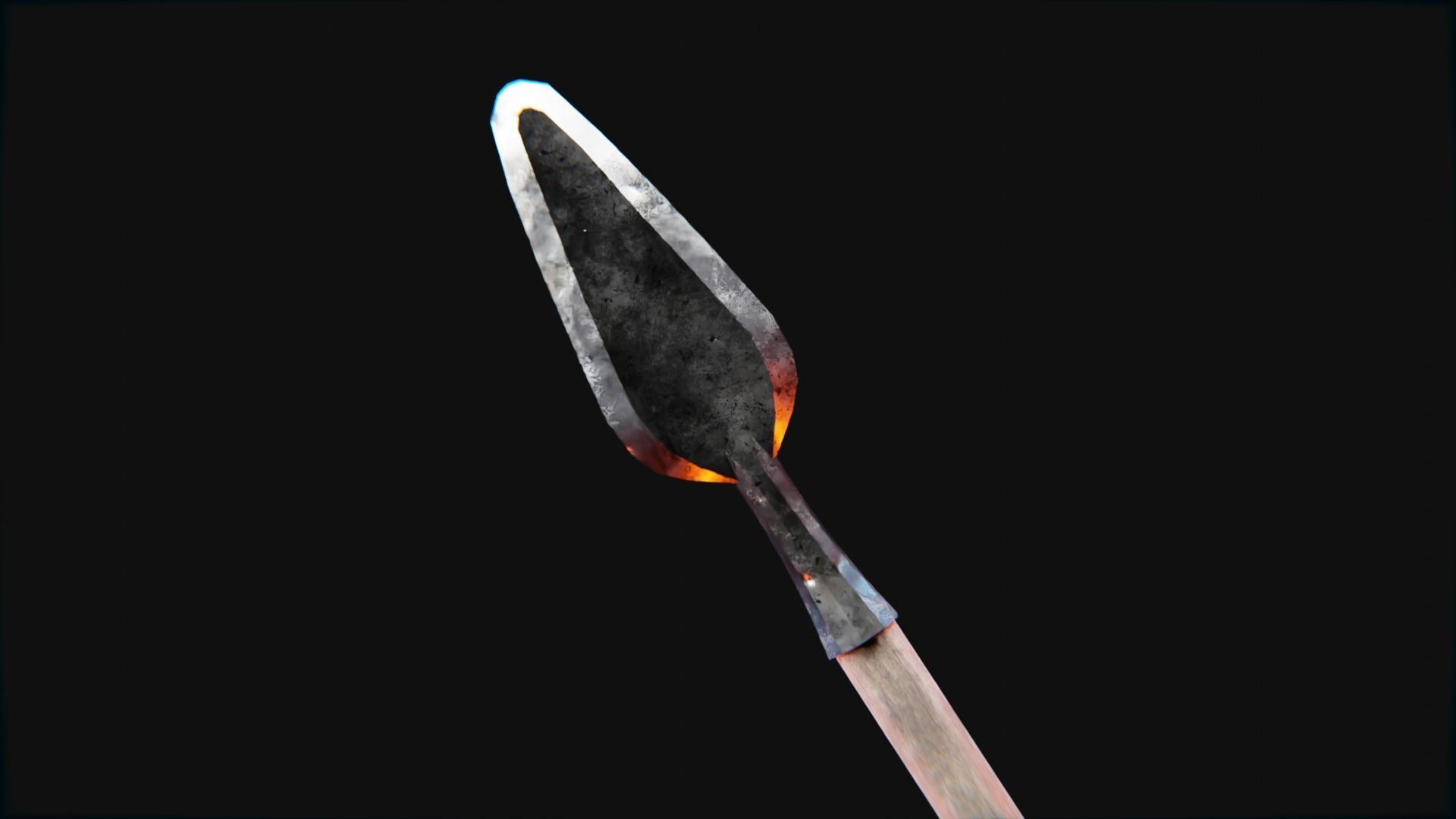 Medieval Polearms metal wood Low-poly 3D model_8