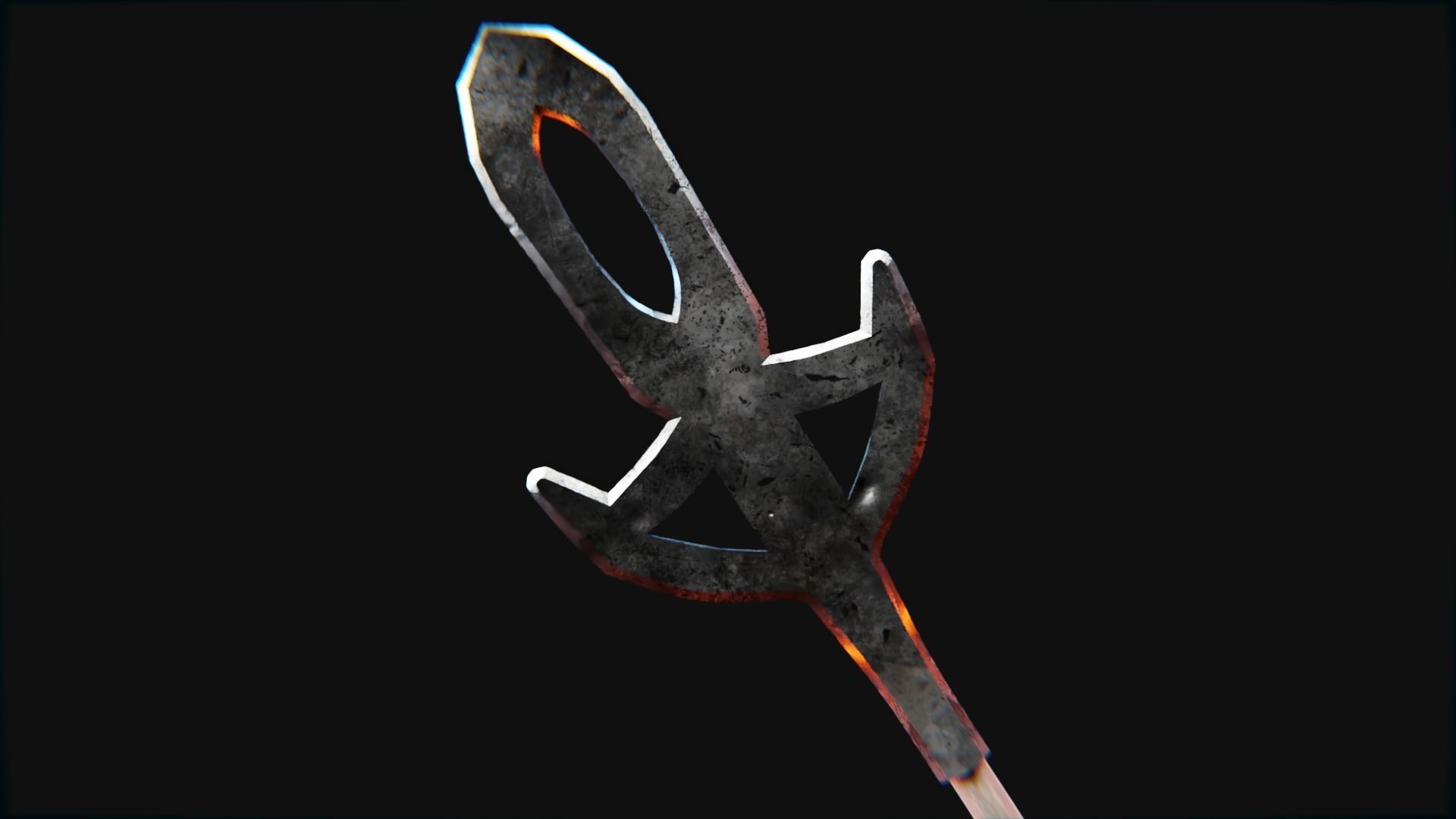 Medieval Polearms metal wood Low-poly 3D model_7