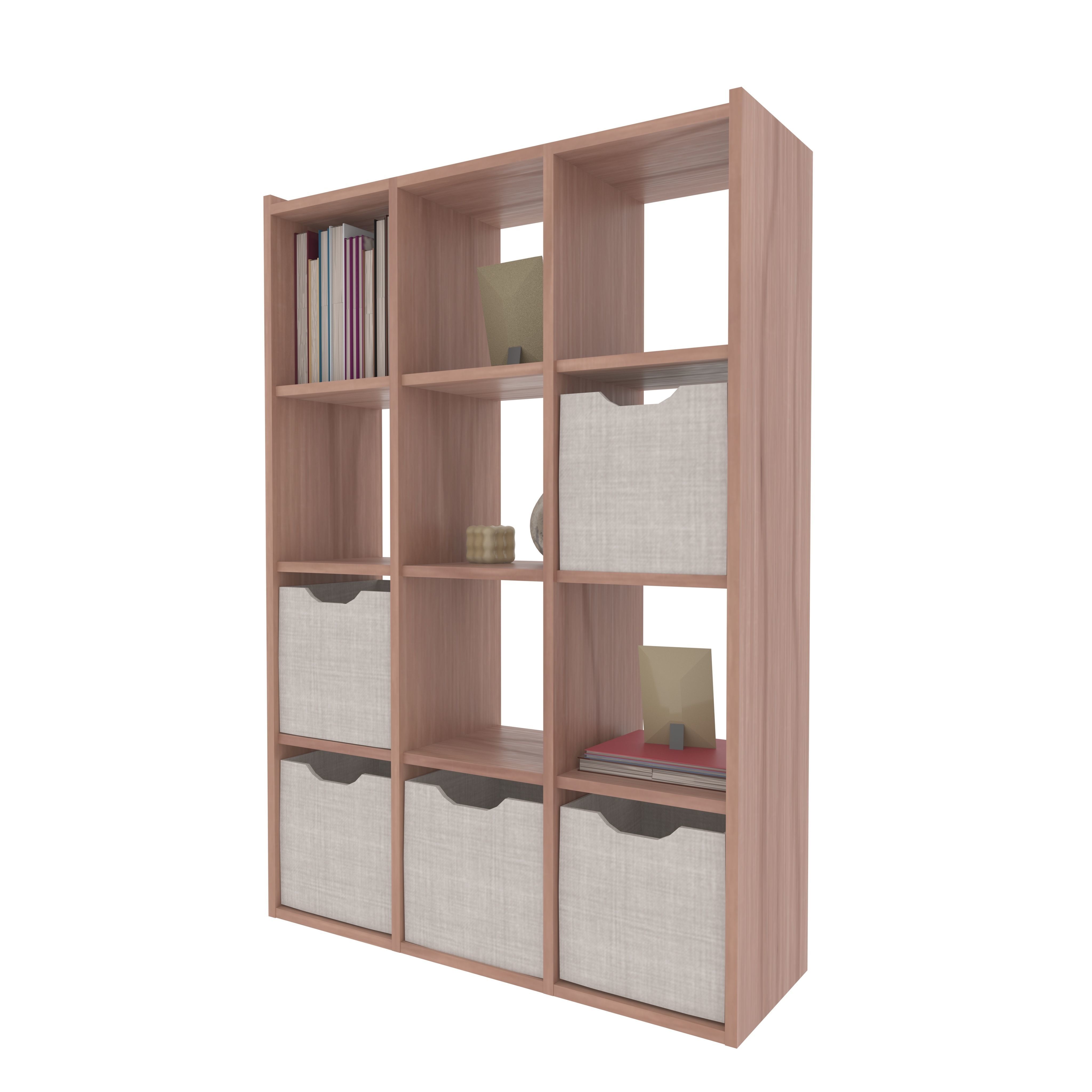 Bookshelf with Drawers and Decorations 3D model_2
