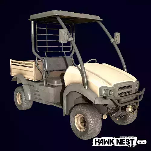 Open cab utility vehicle quadricycle Low-poly 3D model