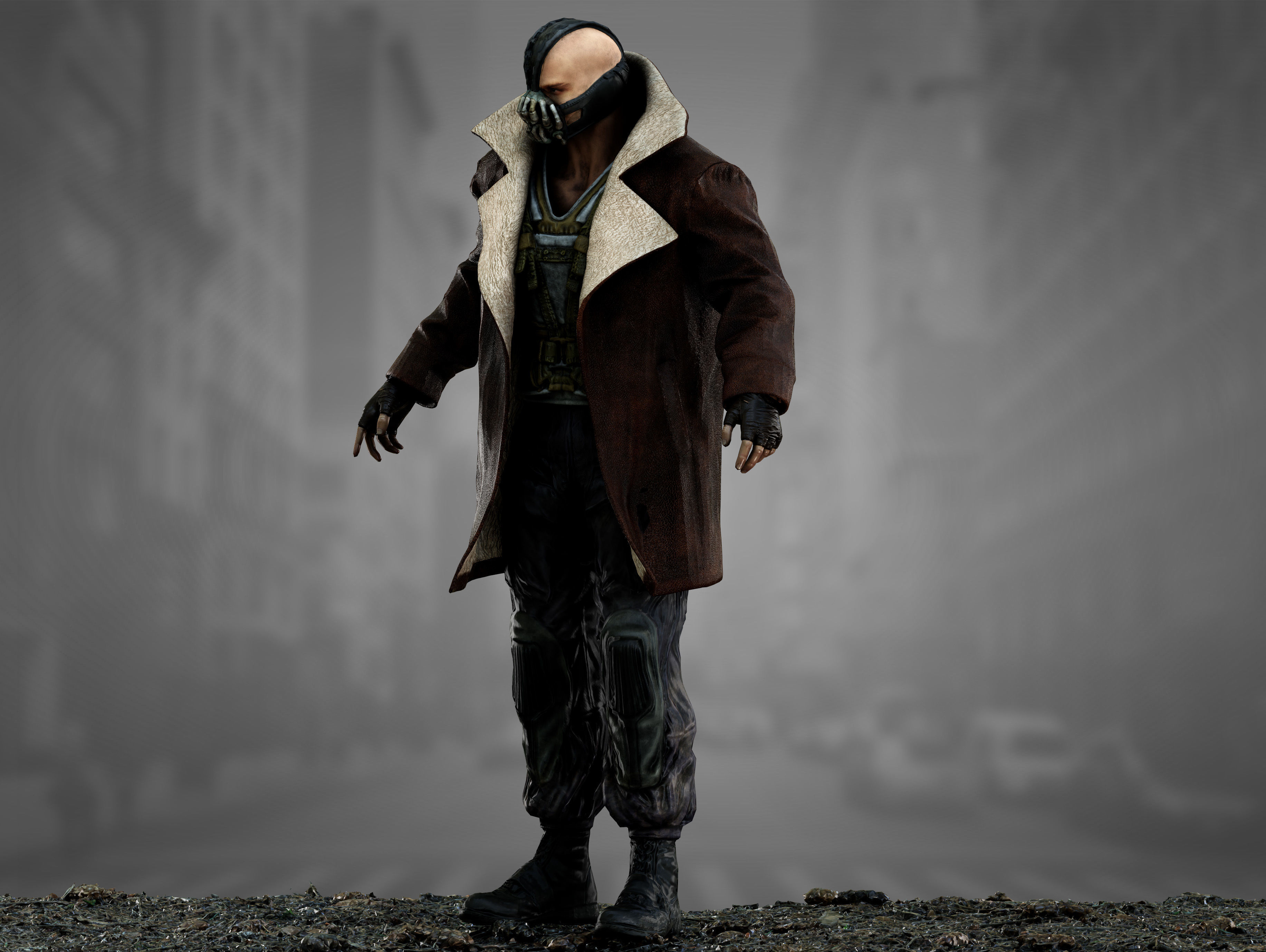 Bane from The Dark knight Low-poly 3D model_9