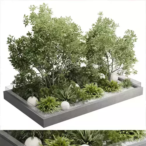 Plants Behind Galss 05 - outdoor garden set 163 Low-poly 3D model