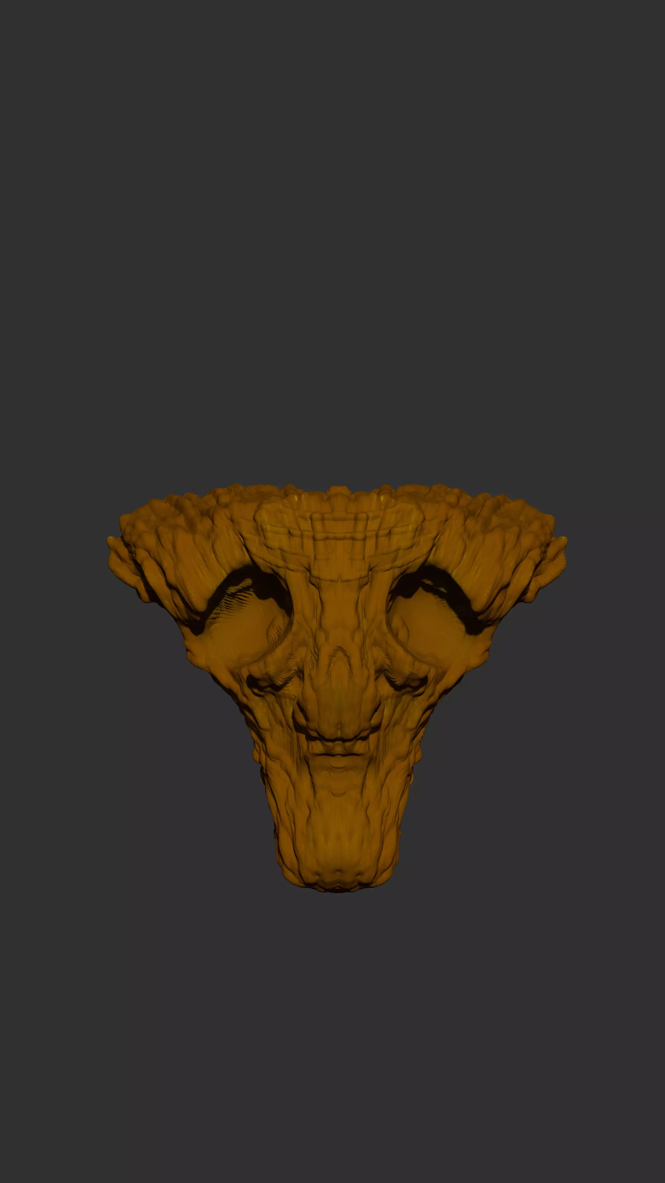 Golem type head Low-poly 3D model_0