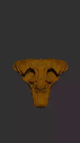 Golem type head Low-poly 3D model