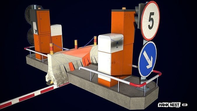 Parking Collection Low-poly 3D model 7