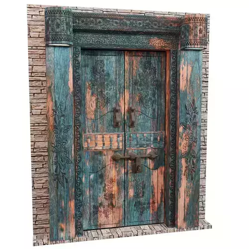 Turkish Door Vintage Rustic Blender Low-poly 3D model