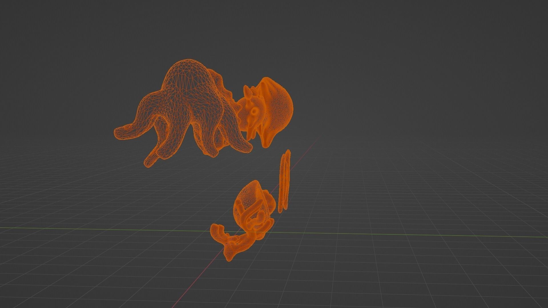 10 cartoon marine 3D icons with 3D Editable Lineart Low-poly 3D model_64