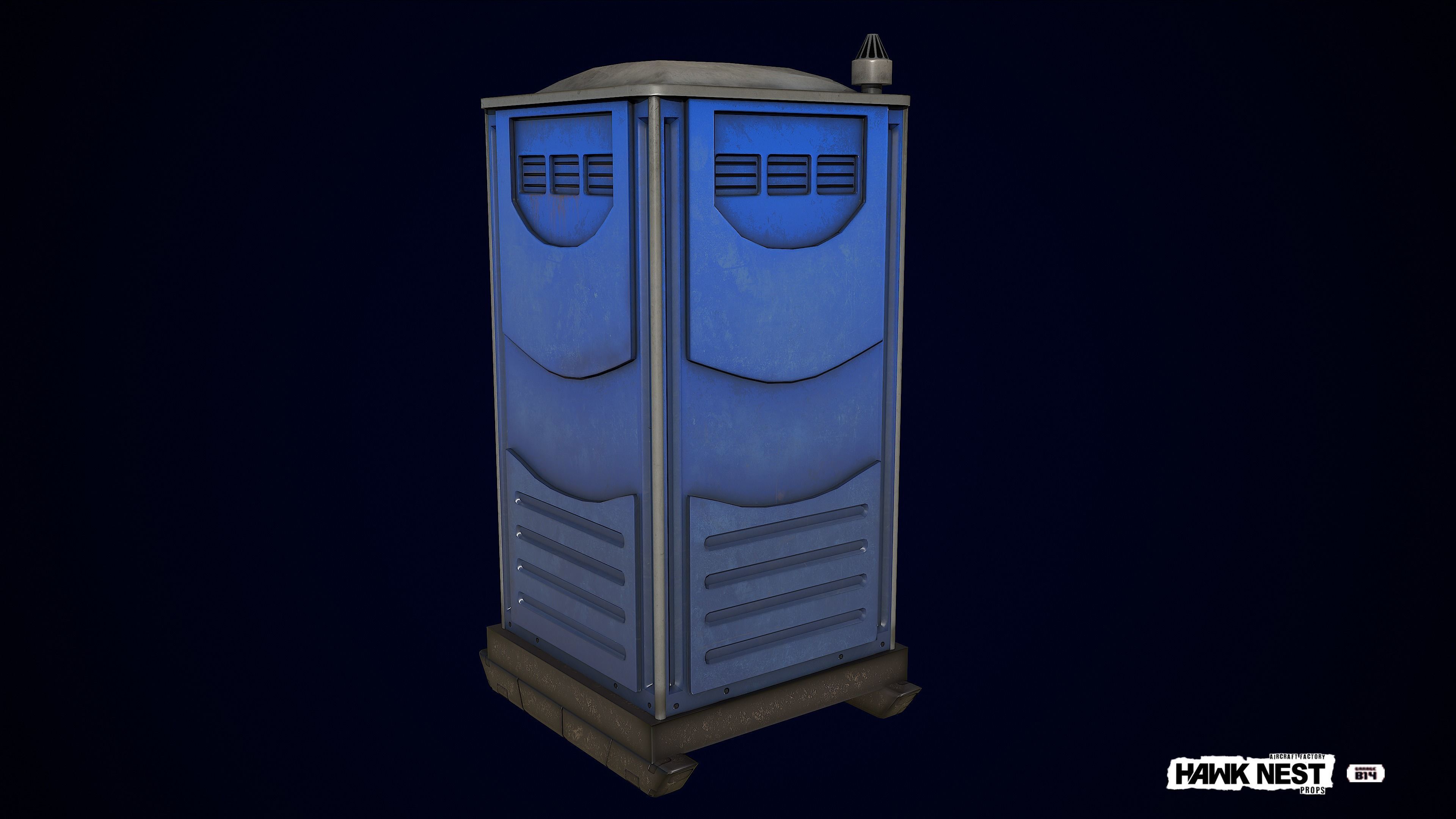 Portable Toilet Low-poly 3D model_6