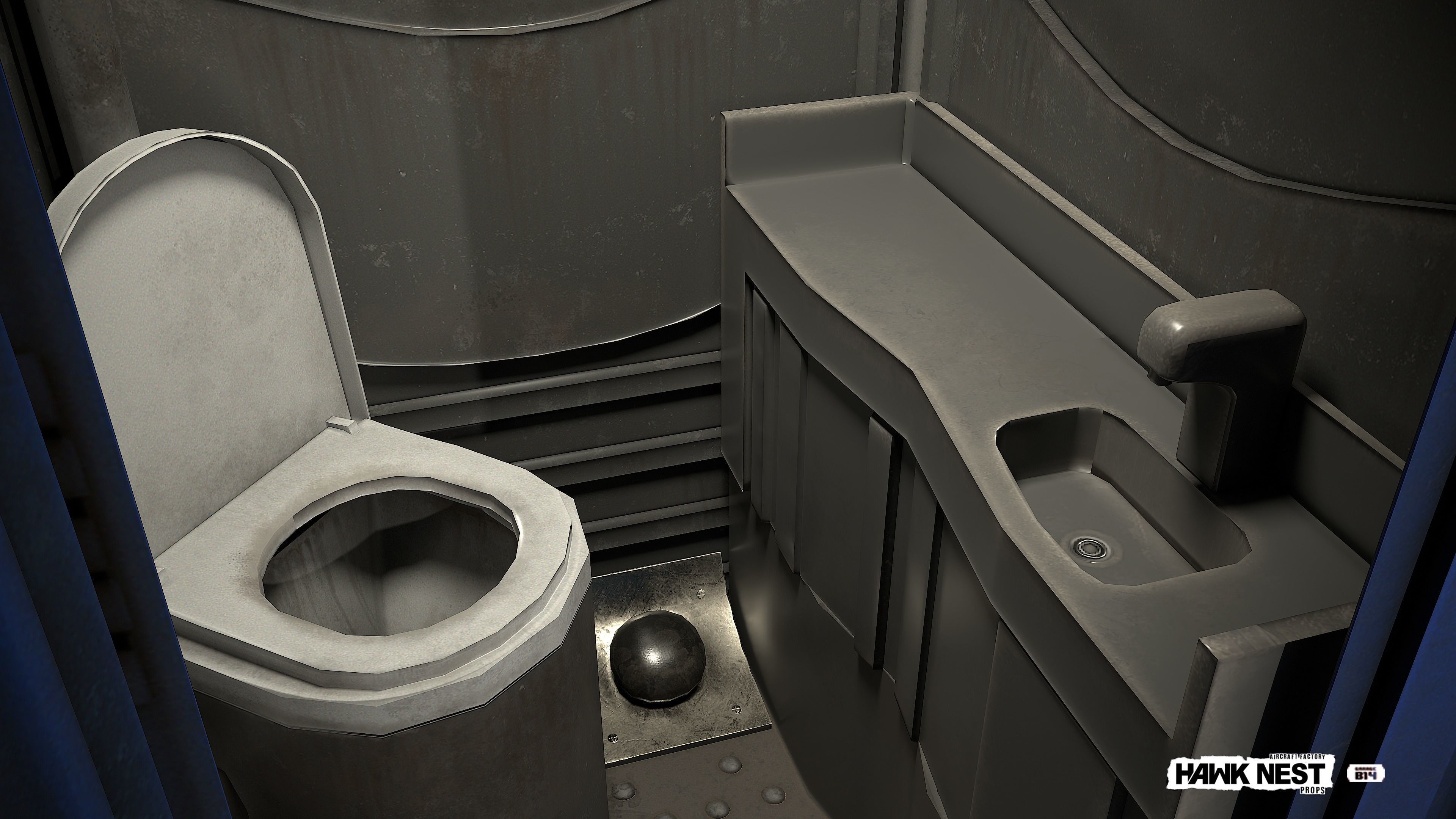 Portable Toilet Low-poly 3D model_7