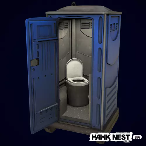 Portable Toilet Low-poly 3D model_0