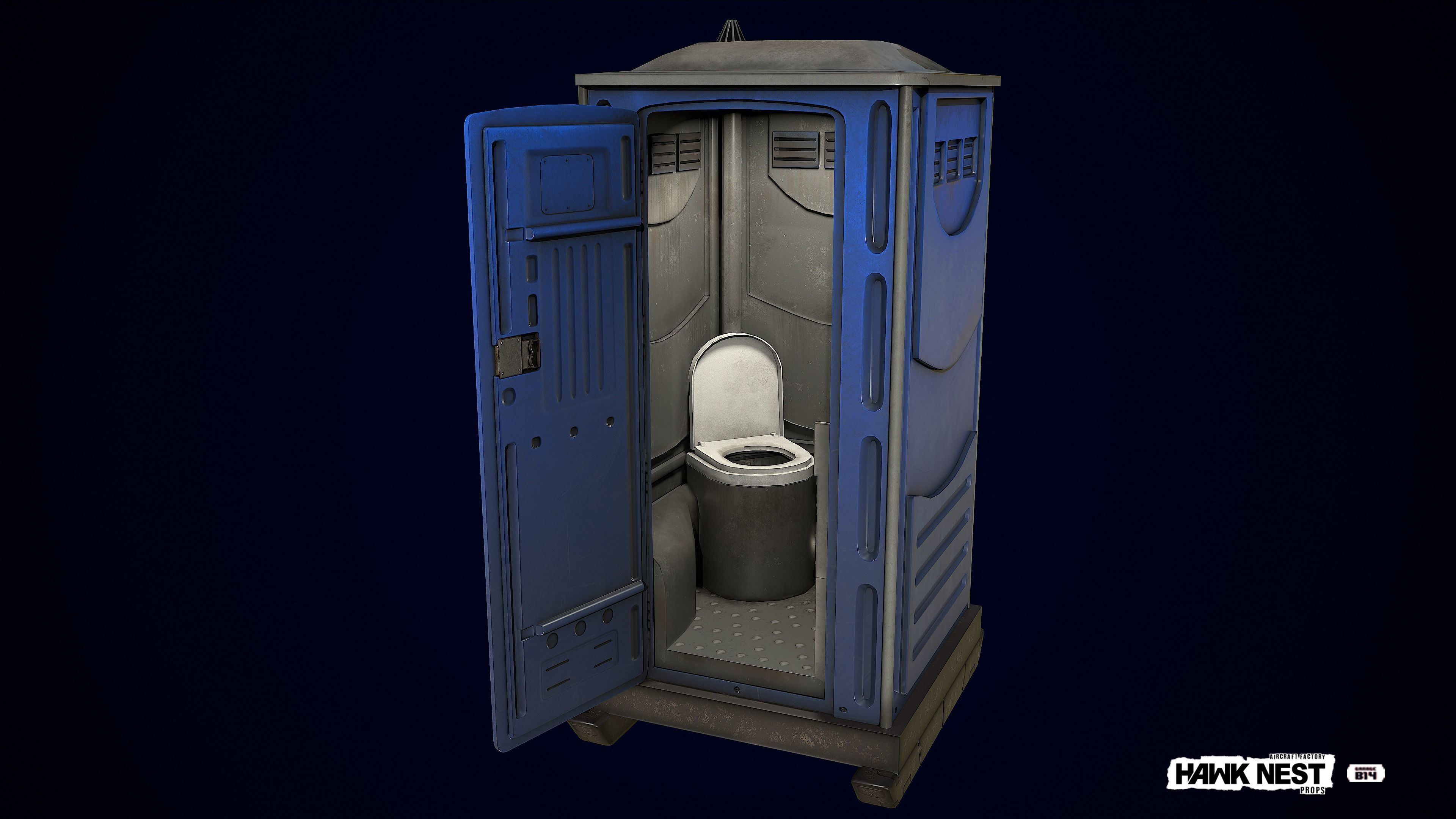 Portable Toilet Low-poly 3D model_3