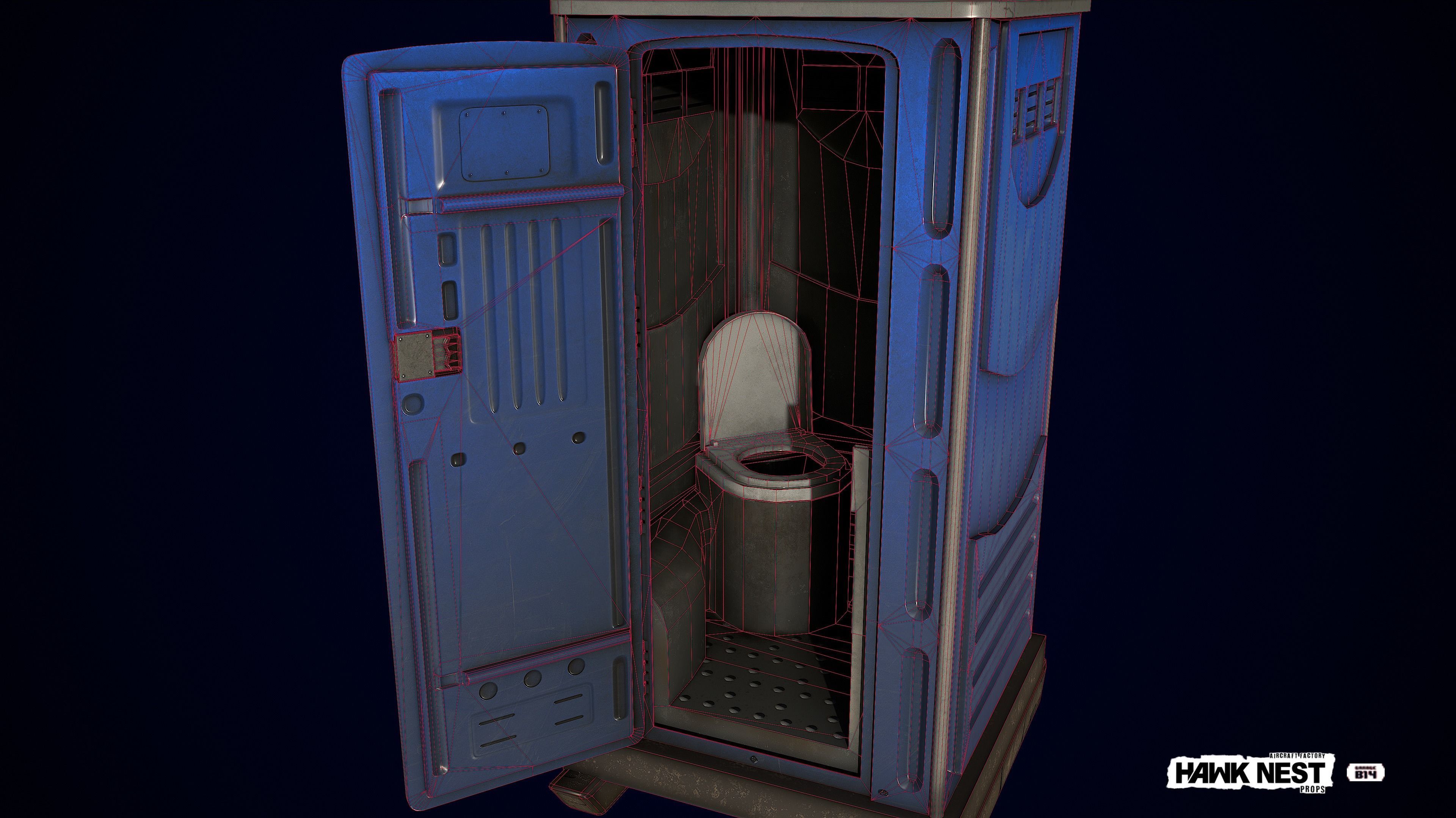 Portable Toilet Low-poly 3D model_1