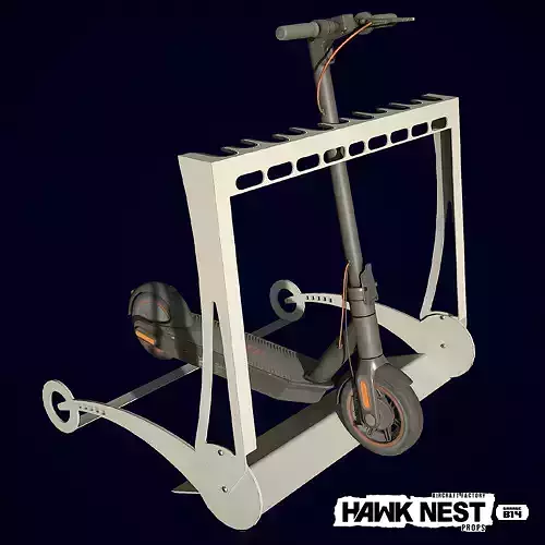 Scooter with Parking Low-poly 3D model