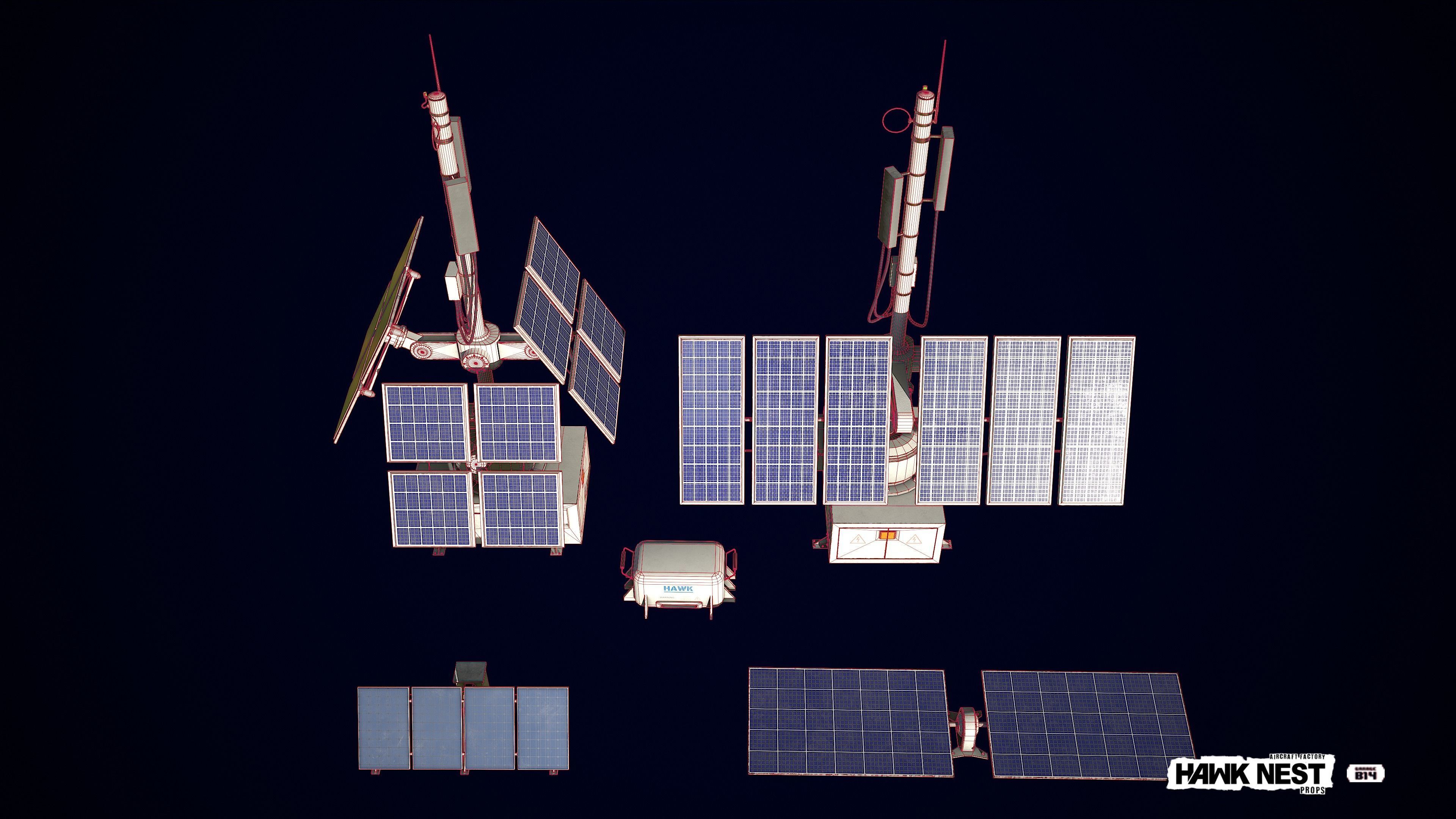 Solar Panel Collection Low-poly 3D model_11