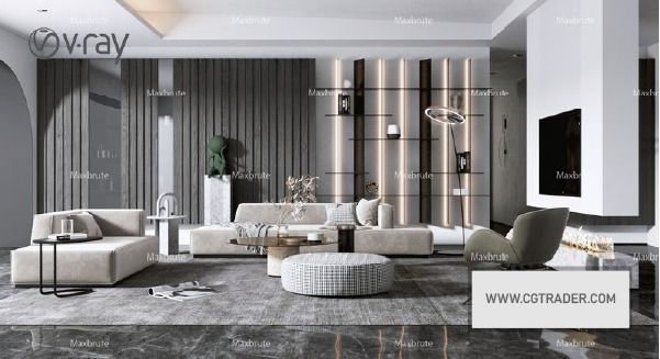 living room pack 18 model 3D model_6