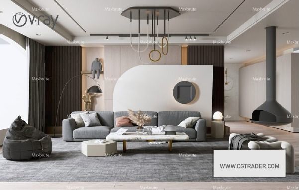 living room pack 18 model 3D model_9